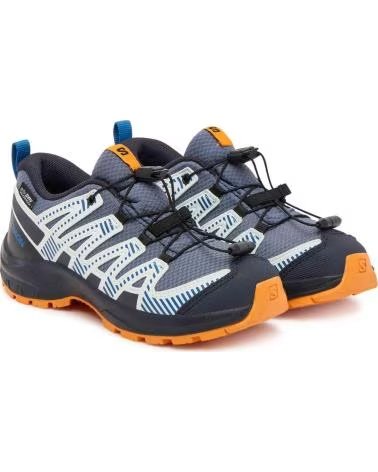 SALOMON CHAUSSURES DE RANDONNÉE L47857000 UNISEXE POUR ENFANTS GRISAILLE-DARK BLUE-TURMERIC
