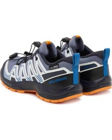 SALOMON CHAUSSURES DE RANDONNÉE L47857000 UNISEXE POUR ENFANTS GRISAILLE-DARK BLUE-TURMERIC