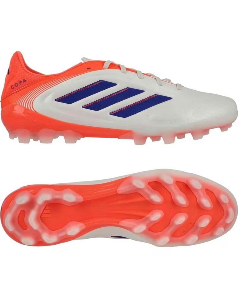 ADIDAS CHAUSSURES DE FOOTBALL JR2865, DESIGN BLANC, ORANGE ET BLEU OWHITE-LUCBLU-SIGCOR