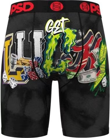 PSD UNDERWEAR BOXER UOMO GETLUCKY NERO NEGRO
