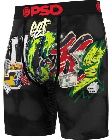 PSD UNDERWEAR BOXER UOMO GETLUCKY NERO NEGRO