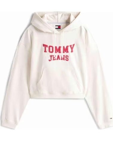 TOMMY JEANS FELPA CON CAPPUCCIO DW0DW21598-YBH BLANCO