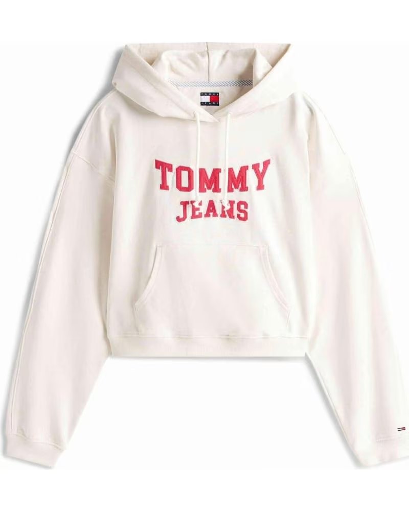 TOMMY JEANS FELPA CON CAPPUCCIO DW0DW21598-YBH BLANCO