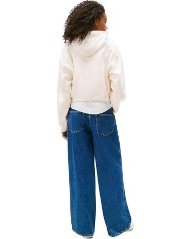 TOMMY JEANS FELPA CON CAPPUCCIO DW0DW21598-YBH BLANCO