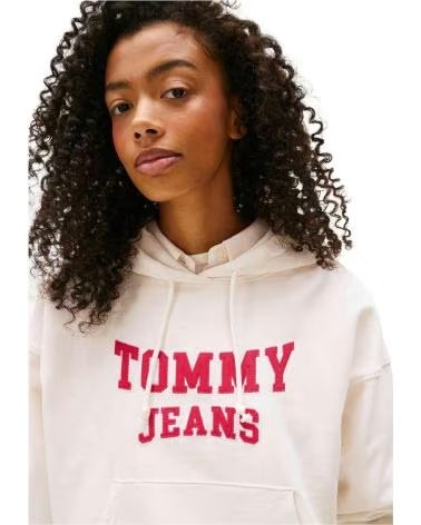TOMMY JEANS FELPA CON CAPPUCCIO DW0DW21598-YBH BLANCO