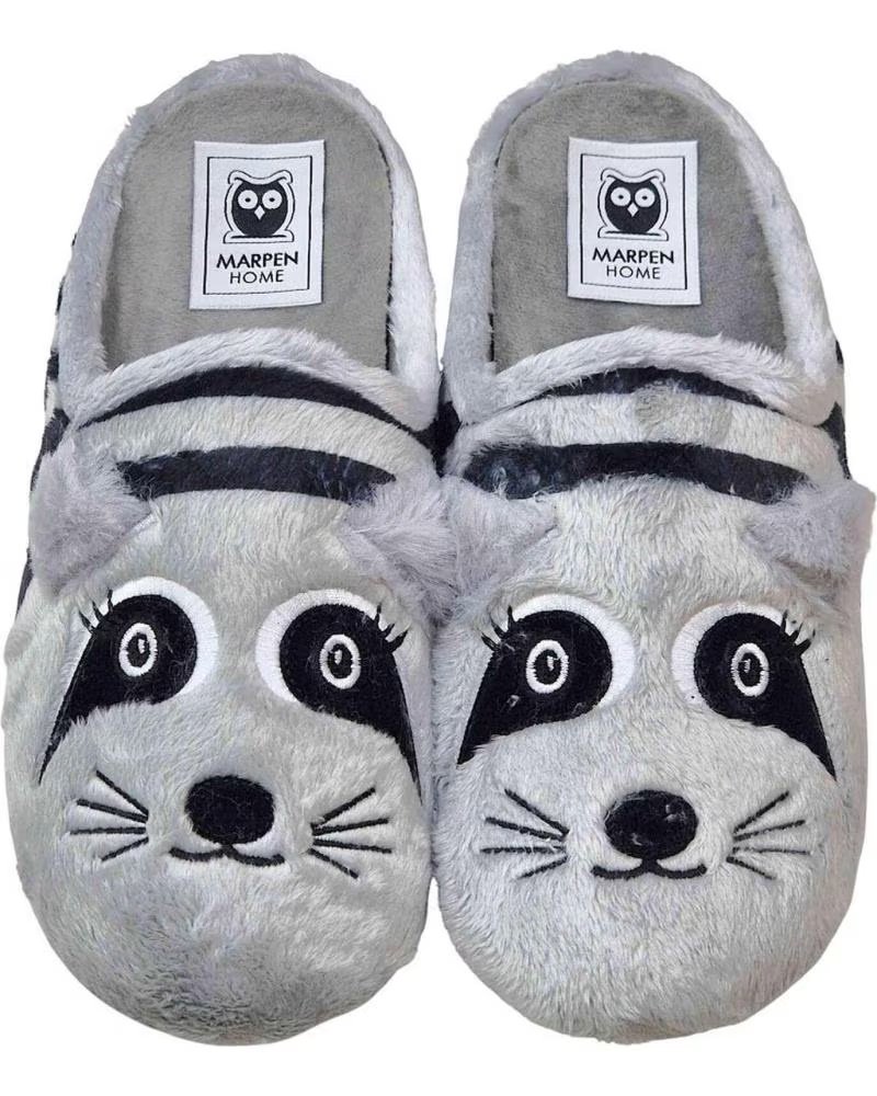 MARPEN SLIPPERS ZAPATILLAS DE CASA 080-423INV25 ESTAMPADO ANIMAL GRIS