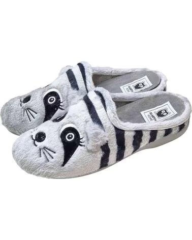 MARPEN SLIPPERS ZAPATILLAS DE CASA 080-423INV25 ESTAMPADO ANIMAL GRIS
