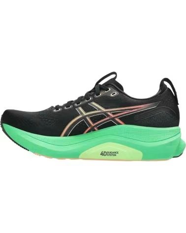 ASICS SCARPE DA RUNNING 1011C052-004-M, NERE CON SUOLA VERDE ROSA