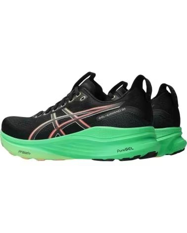 ASICS SCARPE DA RUNNING 1011C052-004-M, NERE CON SUOLA VERDE ROSA