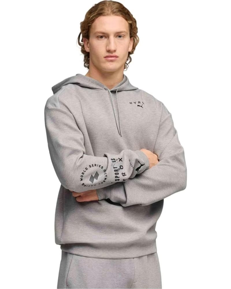 PUMA FELPA CON CAPPUCCIO HYROX CLOUDSPUN LIGHT GRAY HEAT