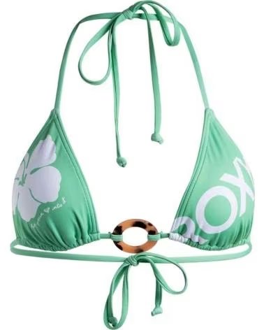 ROXY OG TIKI BIKINI TOP IN GREEN AND WHITE MUJER