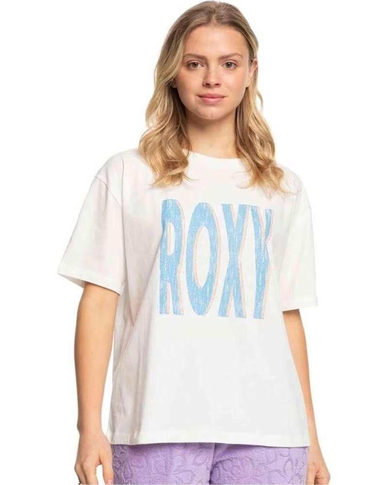 ROXY CAMISETA DE MANGA CORTA CAMISETA SAND UNDER SKY MANGA CORTA BLANCO AZUL EN BLANCO PARA UNISEX MUJER