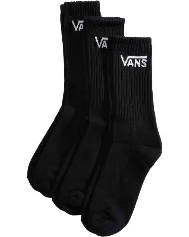 VANS OFF THE WALL MEIAS CLASSIC CREW - PACK DE 3 PARES PRETO