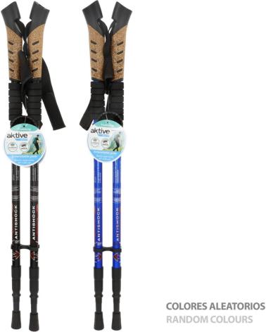 AKTIVE BASTÓN DE TREKKING EXTENSIBLE CON SISTEMA ANTISHOCK MULTICOLOR