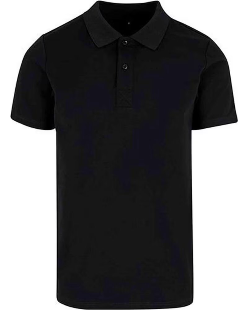 URBAN CLASSICS KURZARM-POLOSHIRT 072-8758 SCHWARZ FÜR HERREN