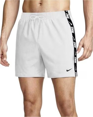 NIKE BANADOR BANADOR SWIM BREAKER LOGO TAPE 5INCH VOLLEY EN PARA HOMBRE BLANCO