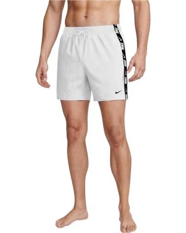 NIKE BANADOR BANADOR SWIM BREAKER LOGO TAPE 5INCH VOLLEY EN PARA HOMBRE BLANCO