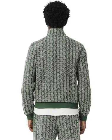 LACOSTE SUDADERA SUDADERA PARIS MONOGRAM FULL ZIP VERDE EN VERDE PARA UNISEX BLANCO