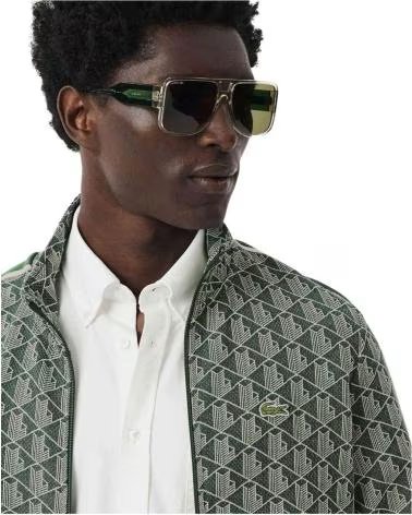 LACOSTE SUDADERA SUDADERA PARIS MONOGRAM FULL ZIP VERDE EN VERDE PARA UNISEX BLANCO