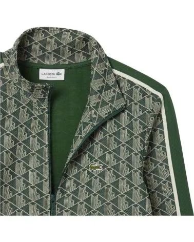 LACOSTE SUDADERA SUDADERA PARIS MONOGRAM FULL ZIP VERDE EN VERDE PARA UNISEX BLANCO