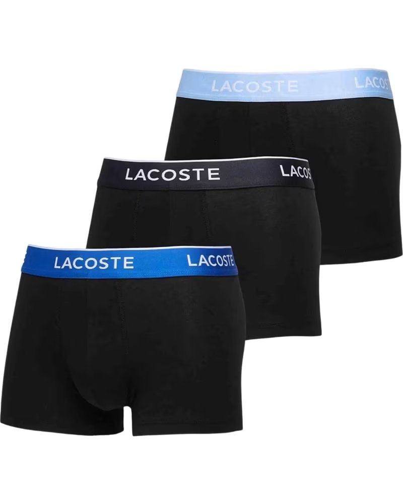 LACOSTE CALZONCILLO BOXER BOXER STRETCH COTTON NEGRO AZUL BLANCO 3 UNIDADES EN NEGRO PARA HOMBRE