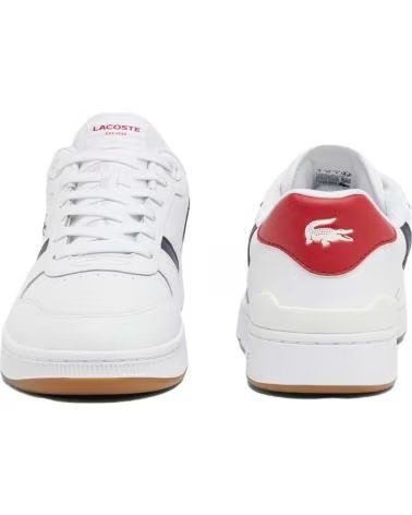 SCARPE SNEAKERS LACOSTE T-CLIP SET LEATHER UOMO BIANCO