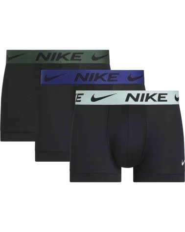 NIKE LOT DE 3 CALEÇONS BOXERS TRUNK LOGO NOIR VERT BLEU