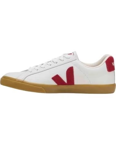 VEJA ZAPATILLAS ESPLAR LOGO BLANCO Y ROJO MUJER