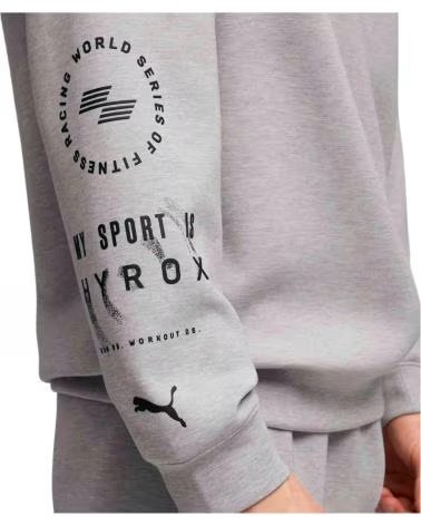 PUMA FELPA CON CAPPUCCIO HYROX CLOUDSPUN DA UOMO GRIS