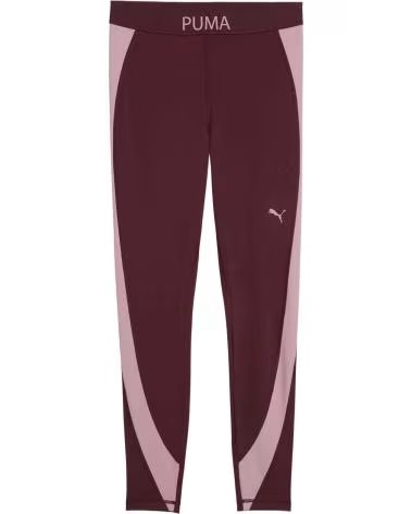 PUMA STRONG COLORBLOCK LONG LEGGINGS IN BURGUNDY AND PINK MUJER