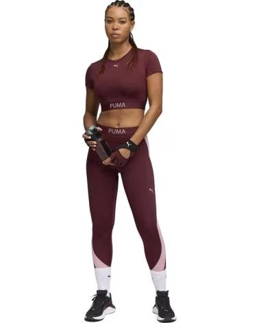 PUMA LEGGINGS LONGS STRONG COLORBLOCK BORDEAUX ET ROSE MUJER
