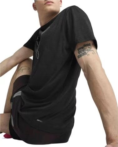PUMA T-SHIRT ESSENTIAL HEATHER NERA CON LOGO CORTA
