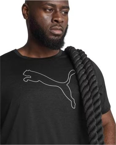 PUMA T-SHIRT ESSENTIAL HEATHER NERA CON LOGO CORTA