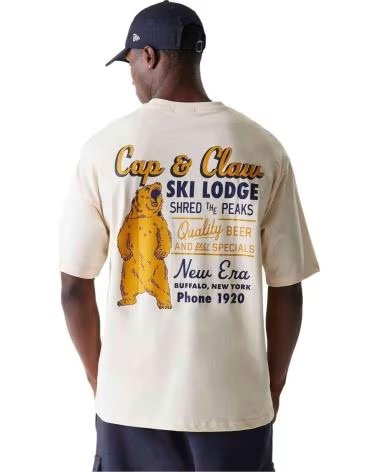 NEW ERA ANIMAL GRAPHIC OS T-SHIRT BEIGE
