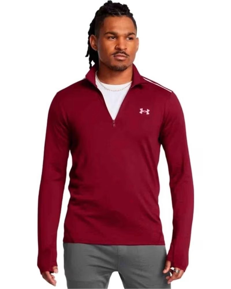 UNDER ARMOUR FELPA VANISH 1/4 ZIP FITNESS ROSSO