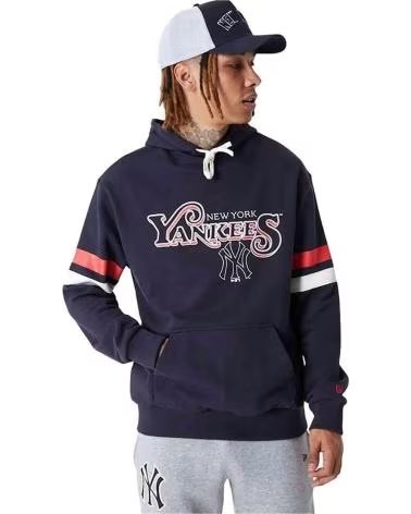 NEW ERA FELPA CON CAPPUCCIO MLB RETRO GRAPHIC YORK YANKEES BLU