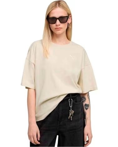 PUMA T-SHIRT HER OVERSIZED TEE BEIGE POUR FEMME