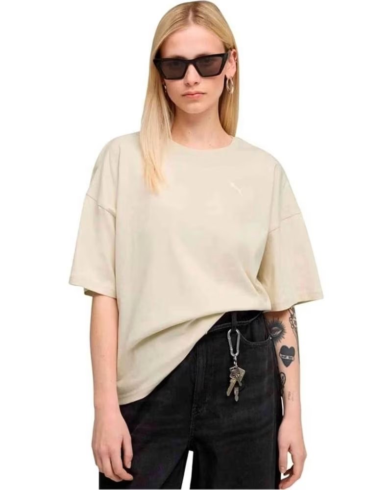 PUMA T-SHIRT HER OVERSIZED TEE BEIGE POUR FEMME