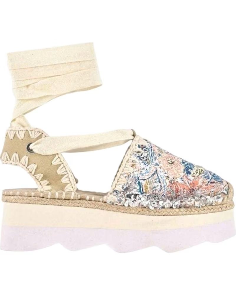 MOU ALPARGATAS ESPA SANDAL COM LANTEJOULAS NUDE BEIGE