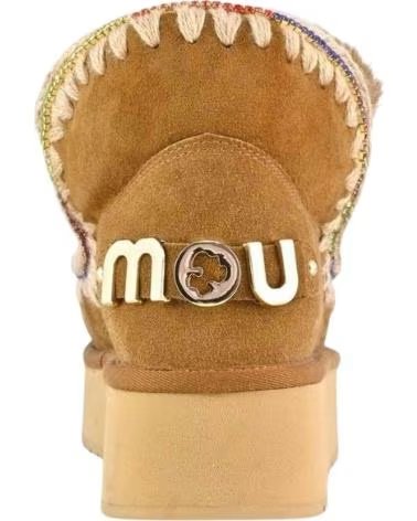 MOU BOTINES ESKIMO 18 PLATFORM RHINESTONES COGNAC EN MARRON PARA MUJER BROWN