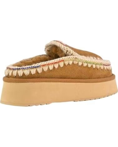 MOU STIVALETTI CLOG ESKIMO PLATFORM RHINESTONES COGNAC BROWN