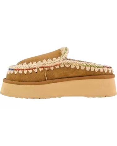 MOU STIVALETTI CLOG ESKIMO PLATFORM RHINESTONES COGNAC BROWN