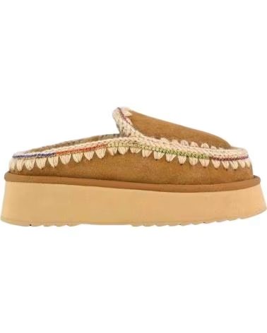 MOU STIVALETTI CLOG ESKIMO PLATFORM RHINESTONES COGNAC BROWN