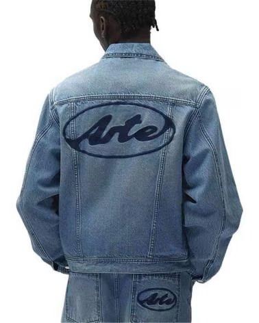 ARTE GIACCA DI JEANS CIRCLE LOGO BLU