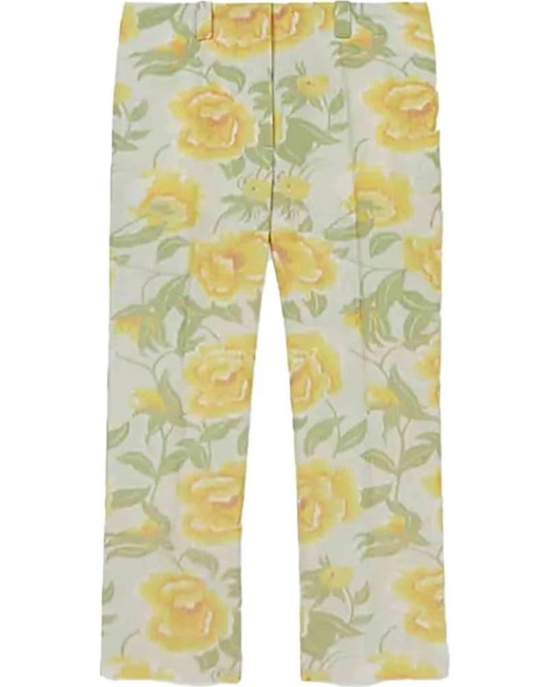 KENZO PANTALÓN LARGO PEONIE CROPPED MULTICOLOR MUJER WHITE