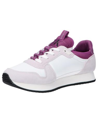 Zapatillas deporte de Mujer CALVIN KLEIN YW0YW00840 LACEUP NY-LTH W 0KB WHITE-GHOST GREY-AMETHYST