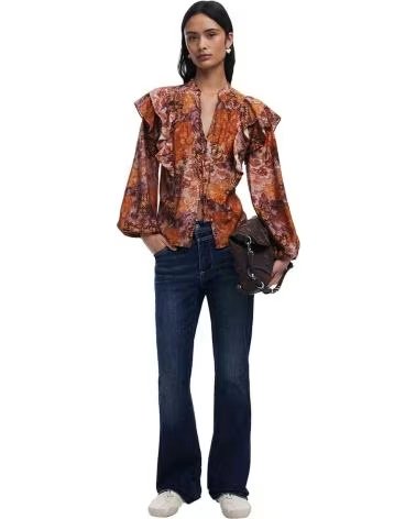 DESIGUAL BLUSA ROMÁNTICA ESTAMPADA NARANJA ORANGE