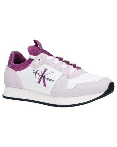 Zapatillas deporte de Mujer CALVIN KLEIN YW0YW00840 LACEUP NY-LTH W 0KB WHITE-GHOST GREY-AMETHYST
