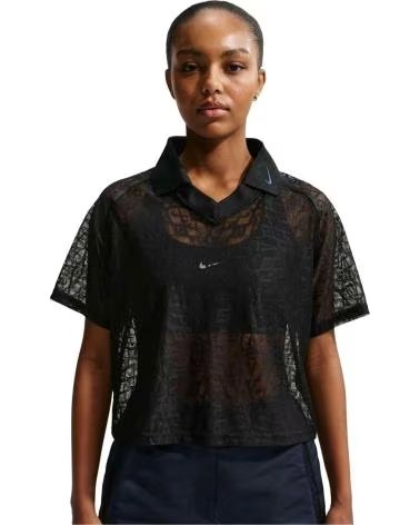 NIKE POLO A MANICHE CORTE IF0520-010 NERA DA DONNA