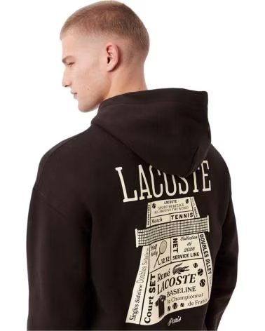 LACOSTE FELPA CON CAPPUCCIO SH0518-00-3LA MARRONE UOMO